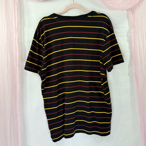 GUESS Striped Tee XL/XXL – Black w/ Yellow & Red Stripes - Picture 2 of 8